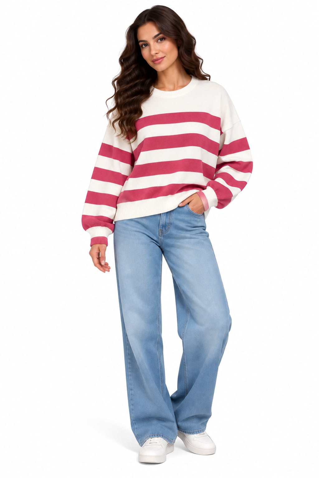 Striped pullover - Fuchsia