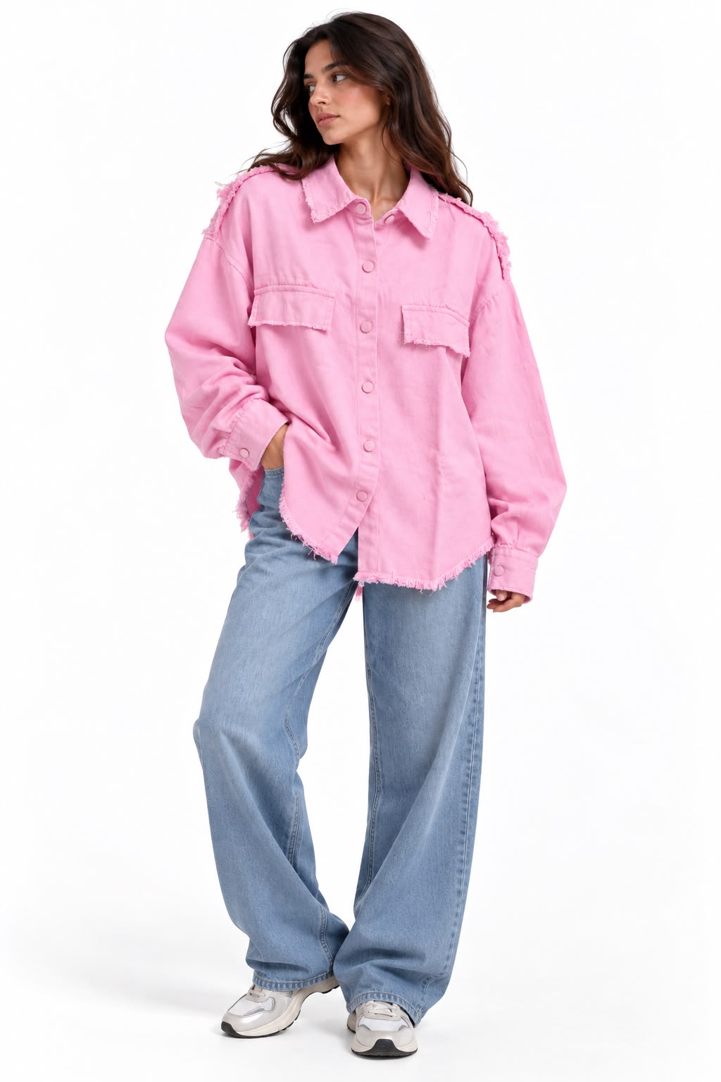 Gabardine shirt - steel fringe Simon