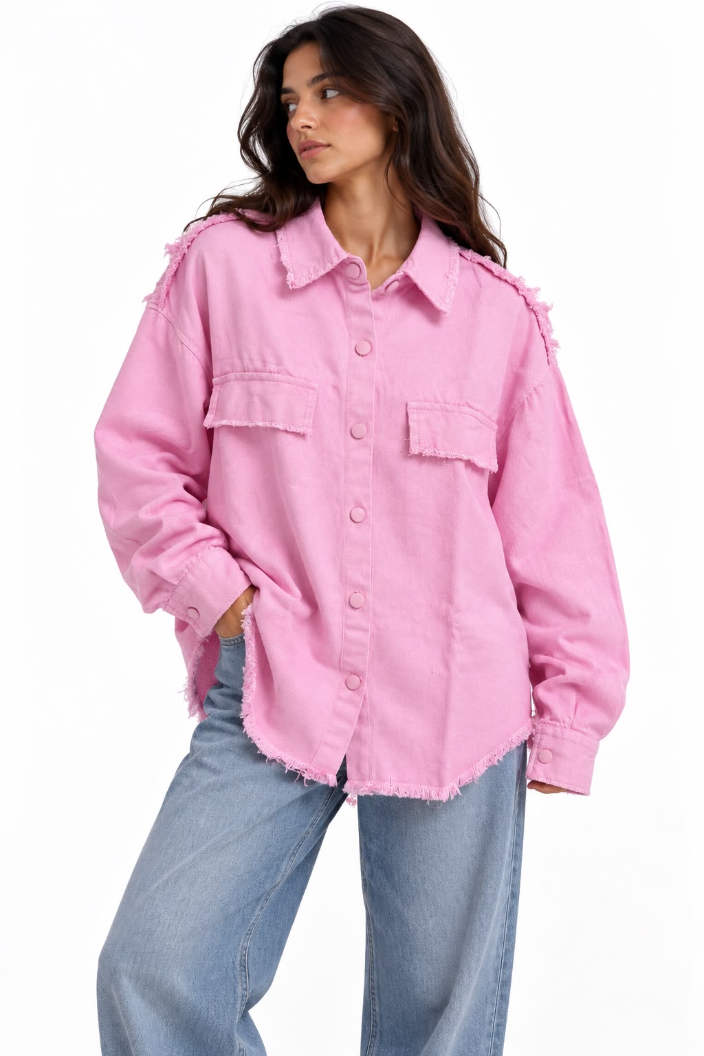 Gabardine shirt - steel fringe Simon