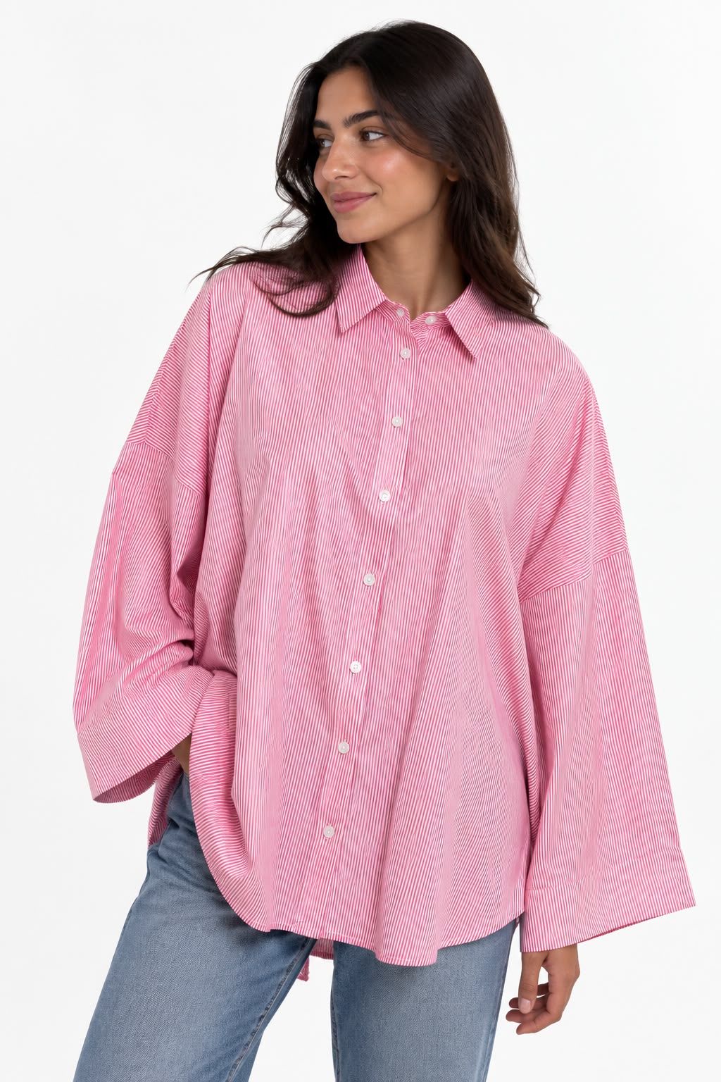 Striped shirt. Rose.
