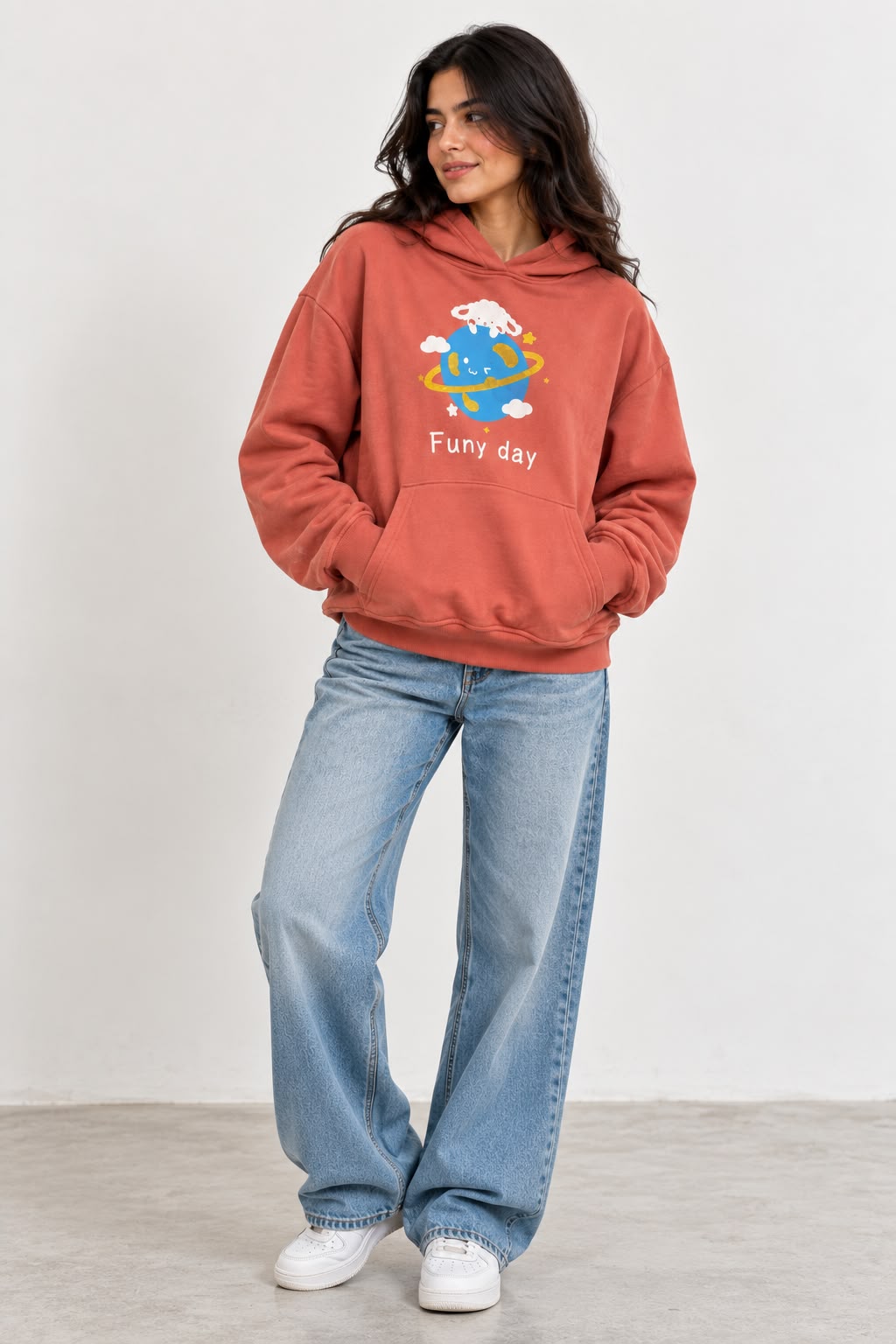 Printed Sweatshirt - Orange