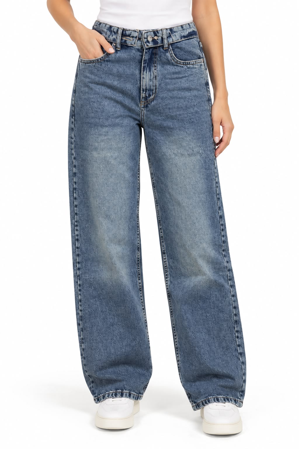 Wide Leg Jeans - Navy