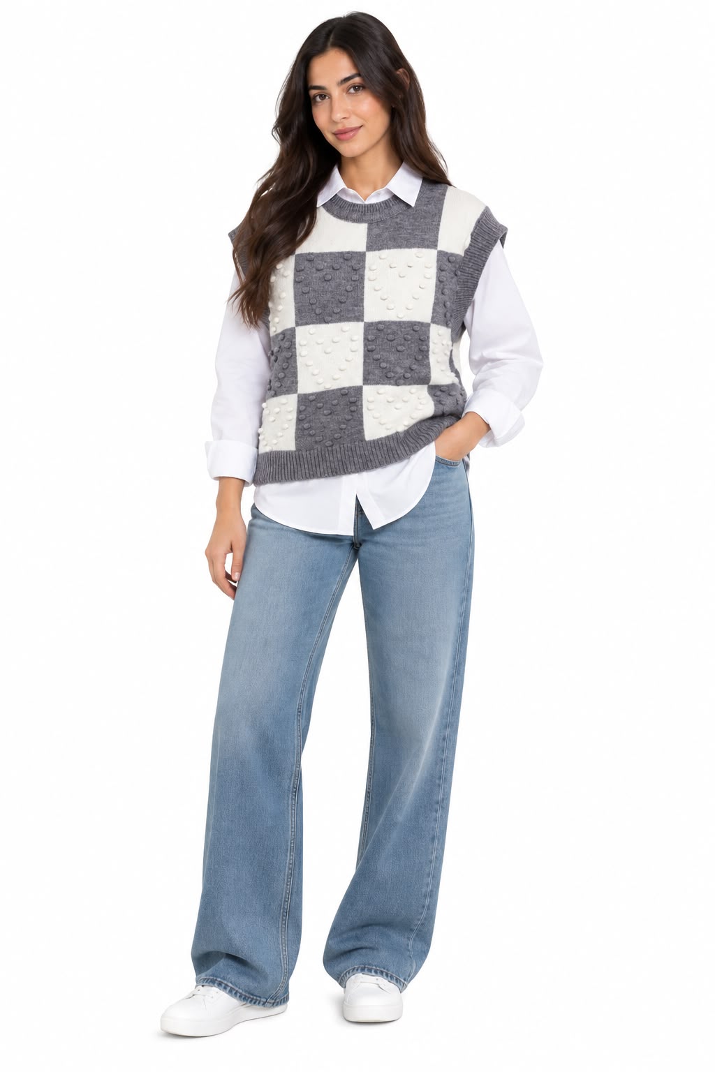 Vest Knit - Plaid