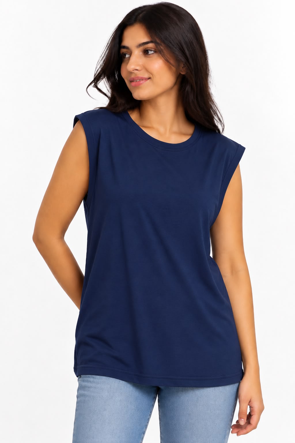 Undershirt - Round - Plain Navy