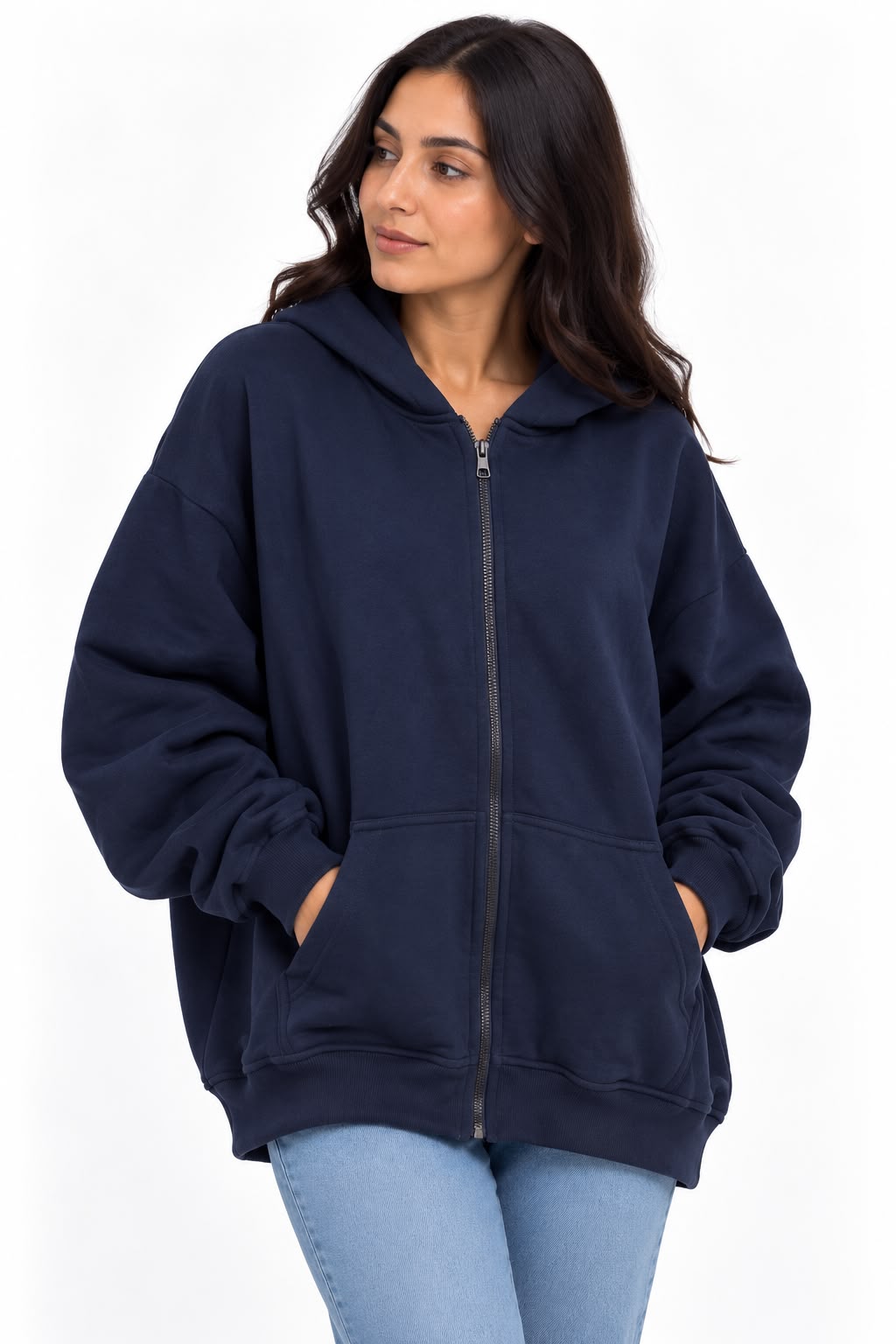 Basic Zip-Up Hoodie – Grey, Navy, Black