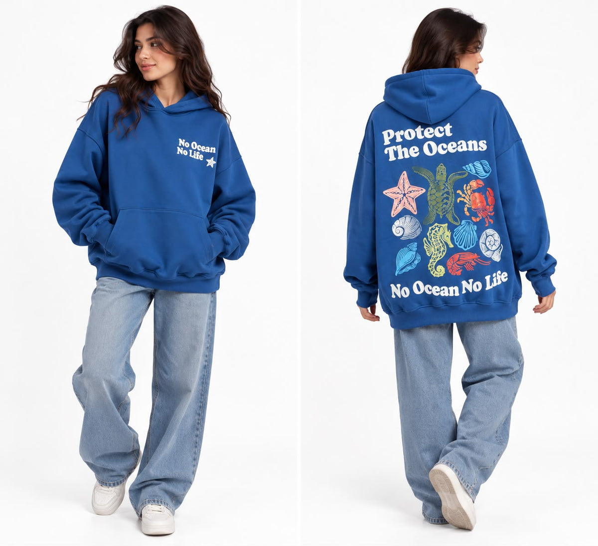 Sweatshirt - Printed - ON LIFE - Petrol Blue