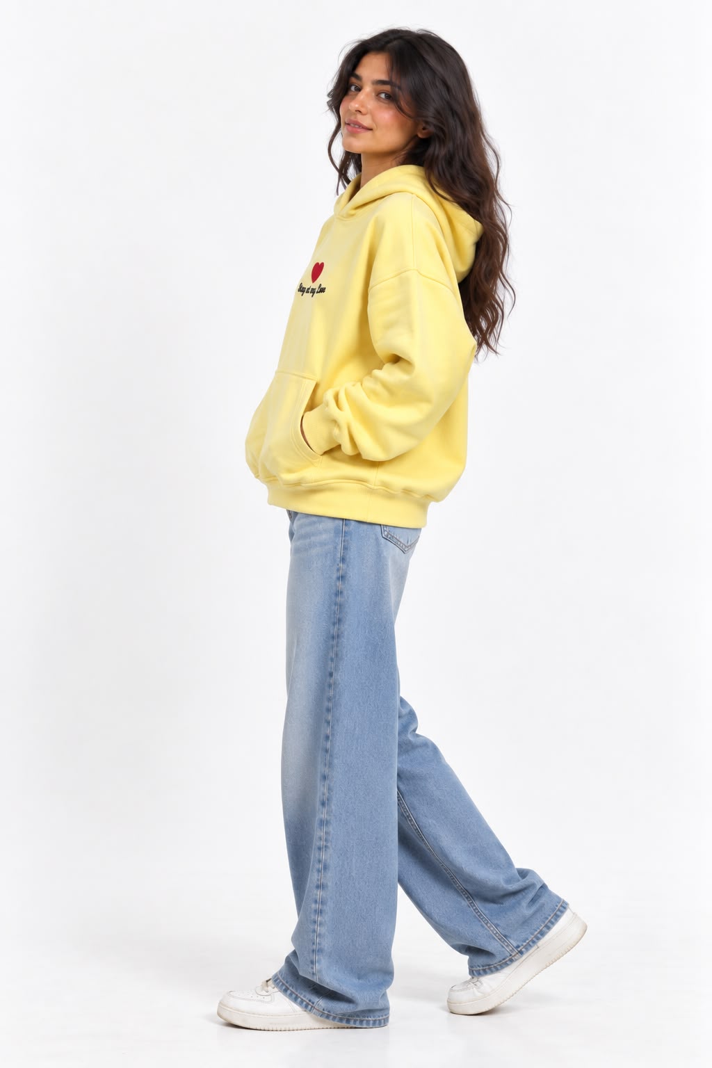 Sweatshirt - Yellow - Printed