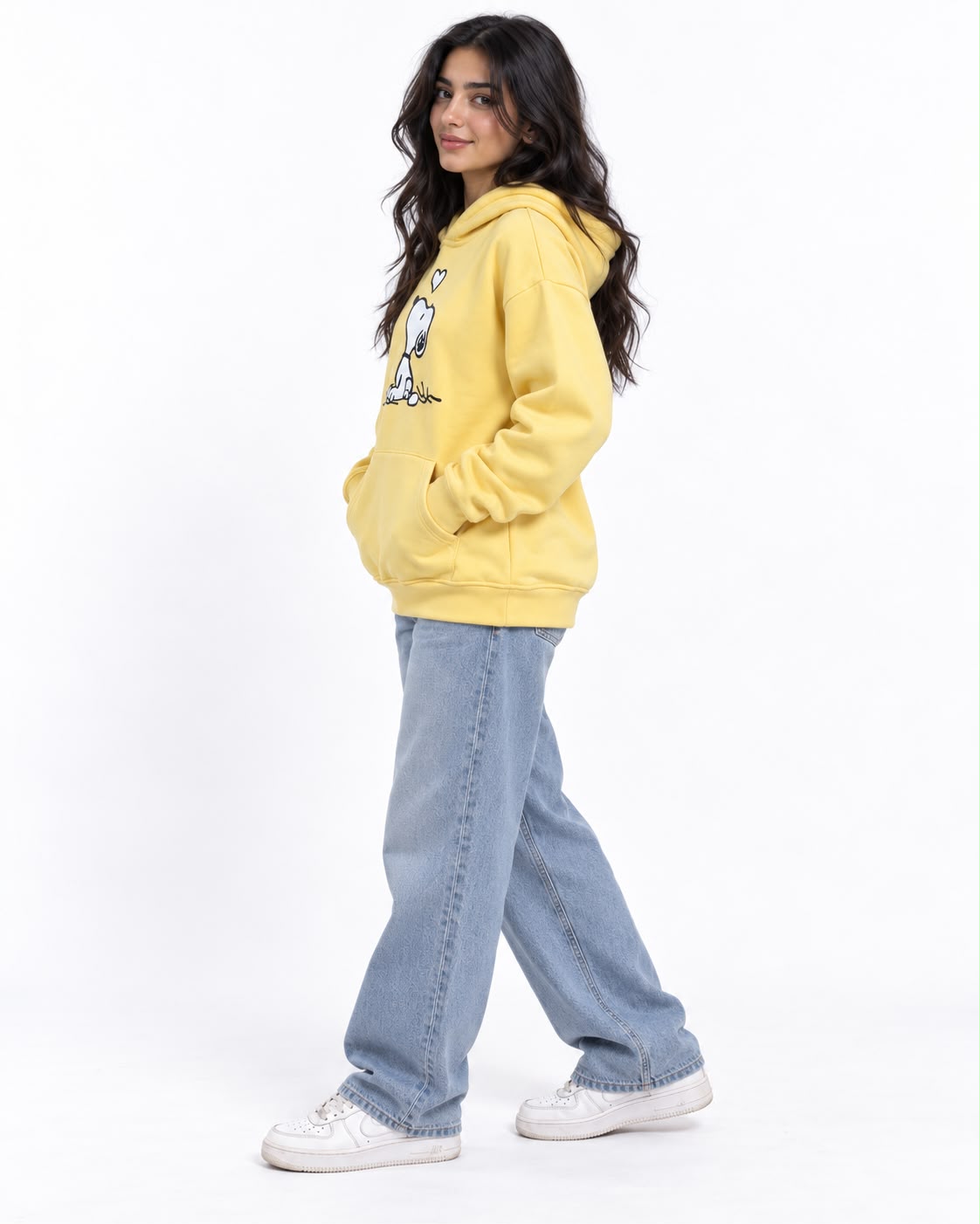 Yellow Printed Sweatshirt