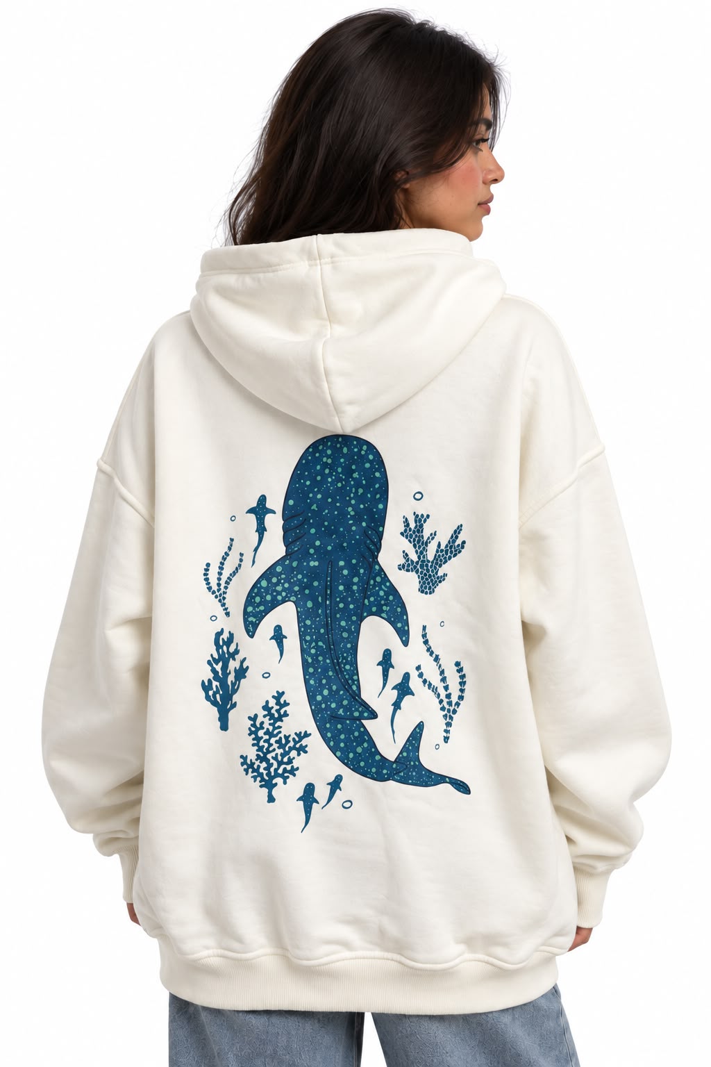 Printed Sweatshirt – Oversized Fit – White