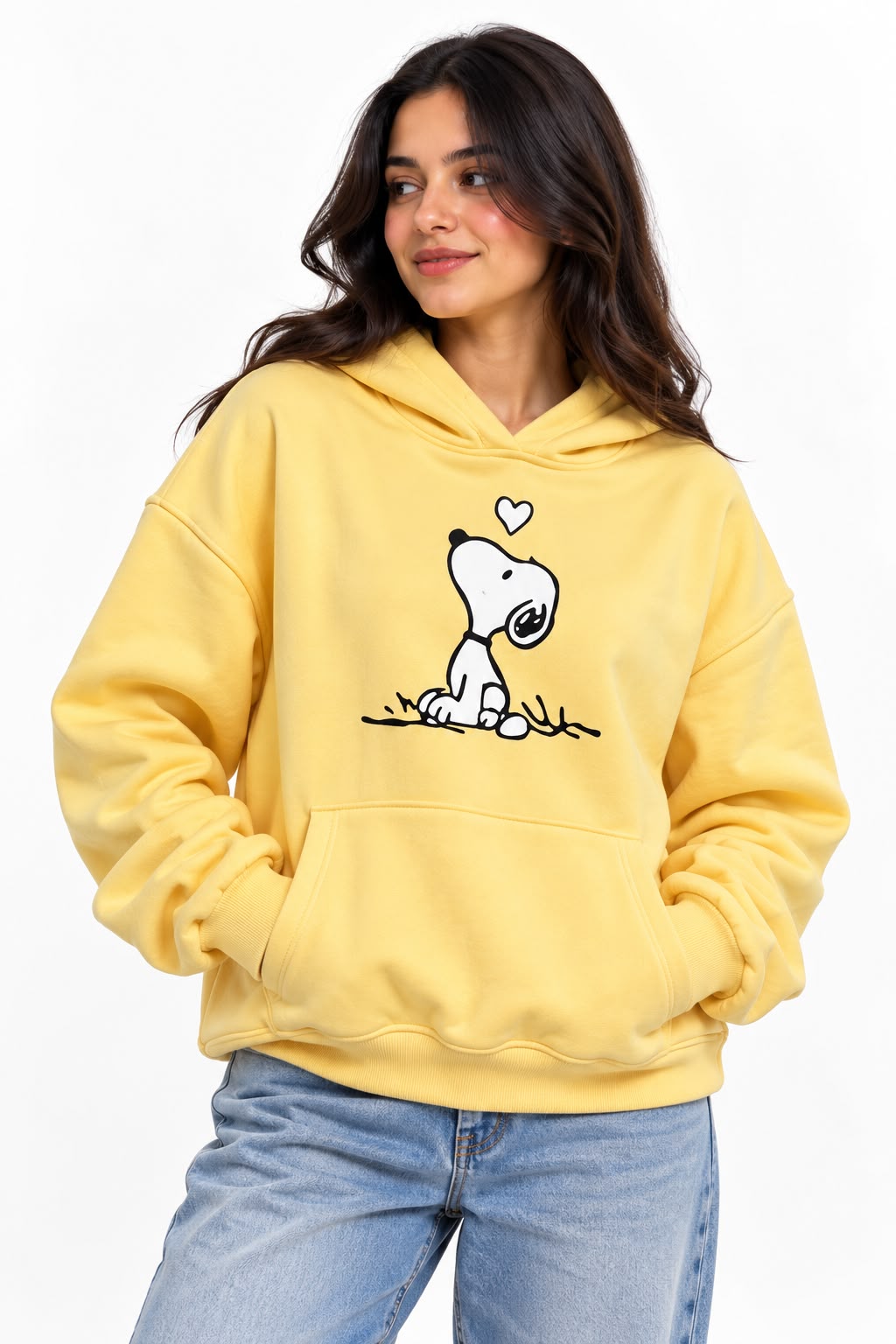 Yellow Printed Sweatshirt