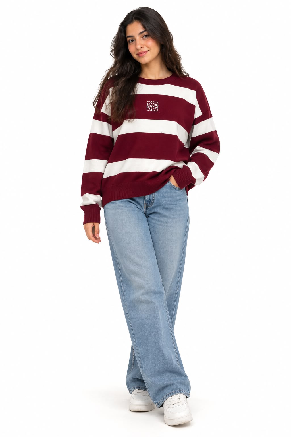 Sweater - round neck Short - striped