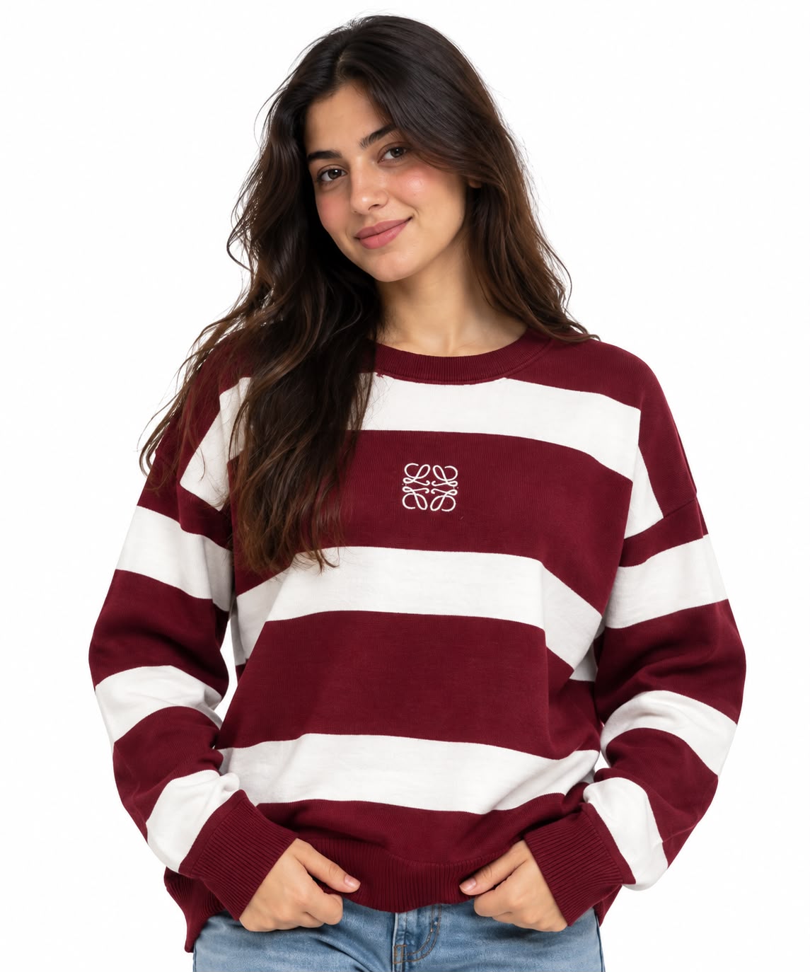 Sweater - round neck Short - striped