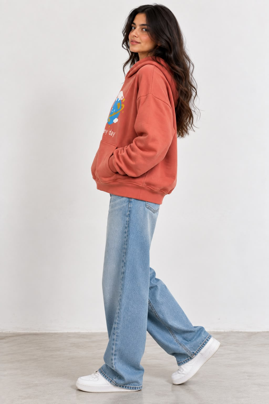 Printed Sweatshirt - Orange
