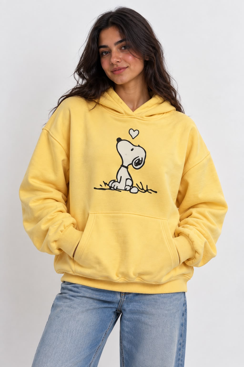 Yellow Printed Sweatshirt