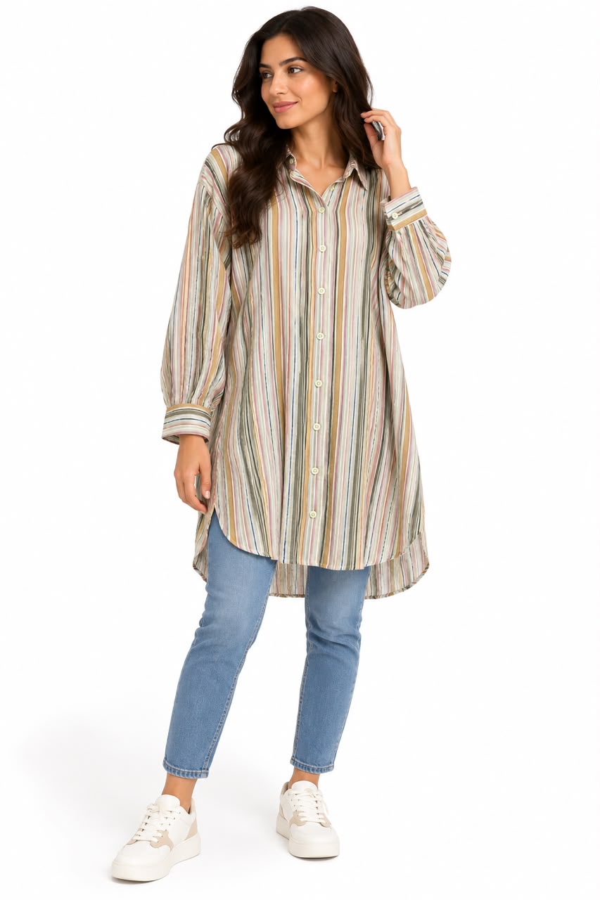 Shirt - Striped vertically - Colors