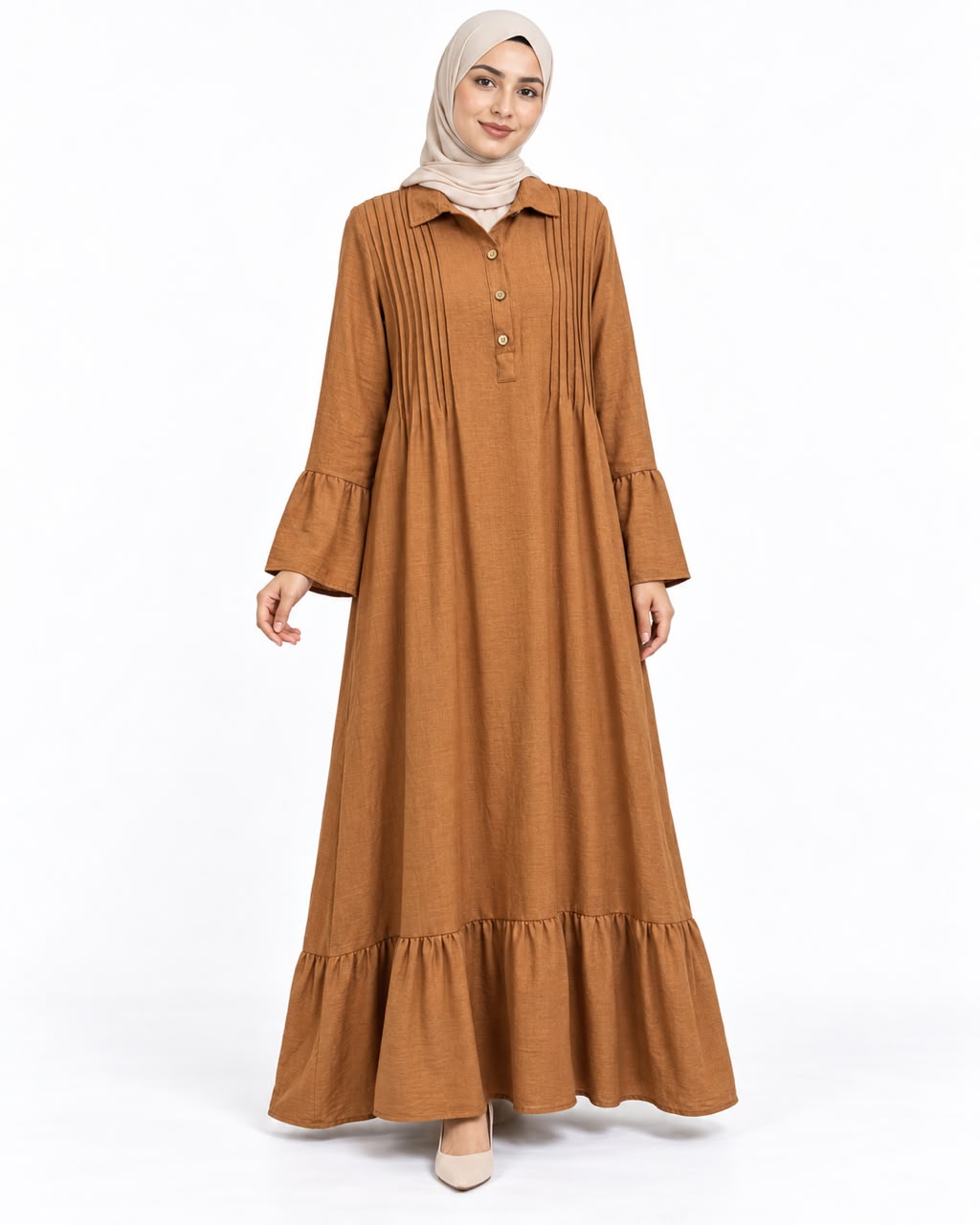Long dress with bodice detailing Light Havan