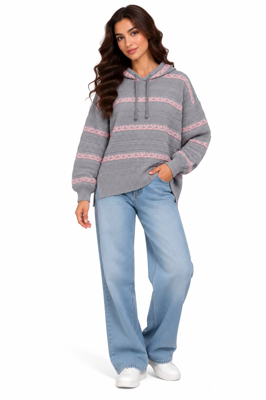 Pullover - Side seam stitching Gray