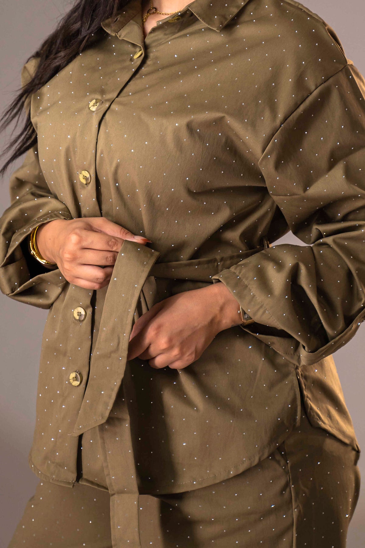 Shiny suit - Olive