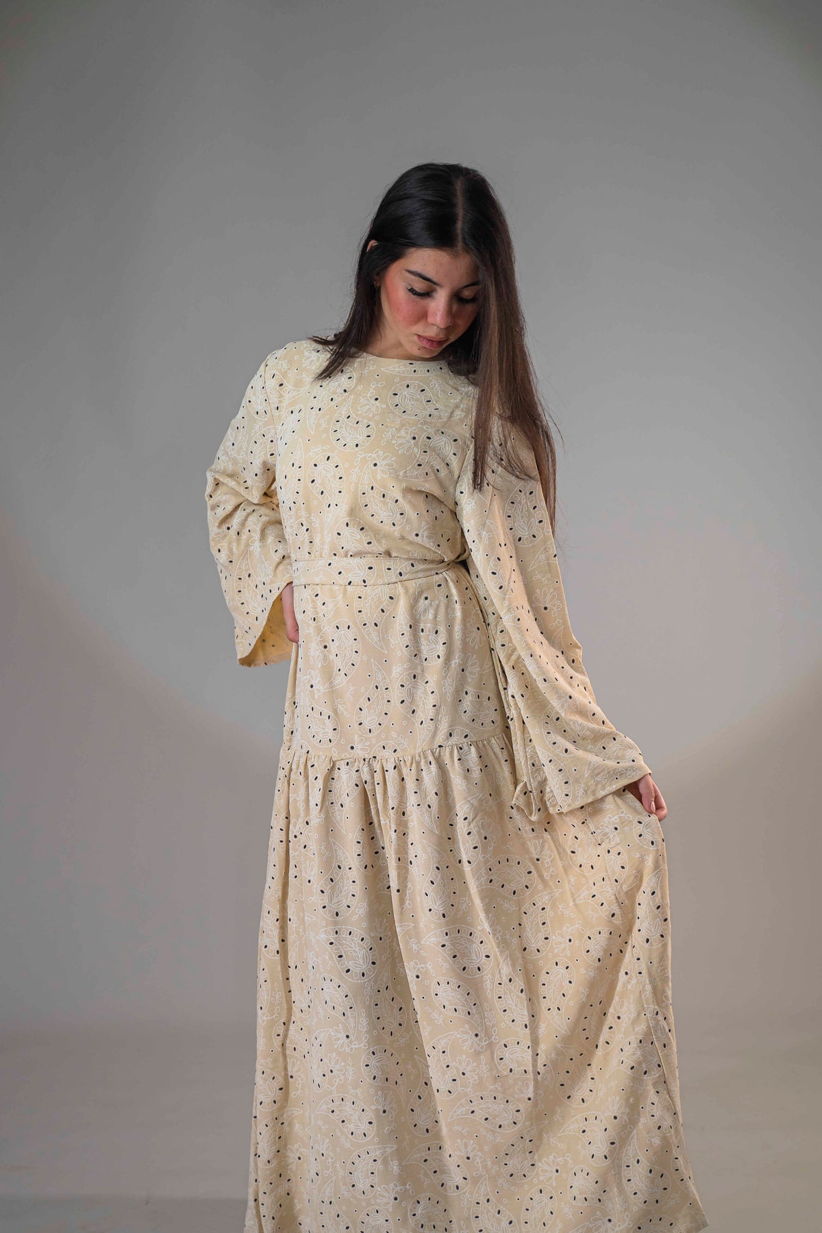 Floral dress - beige
