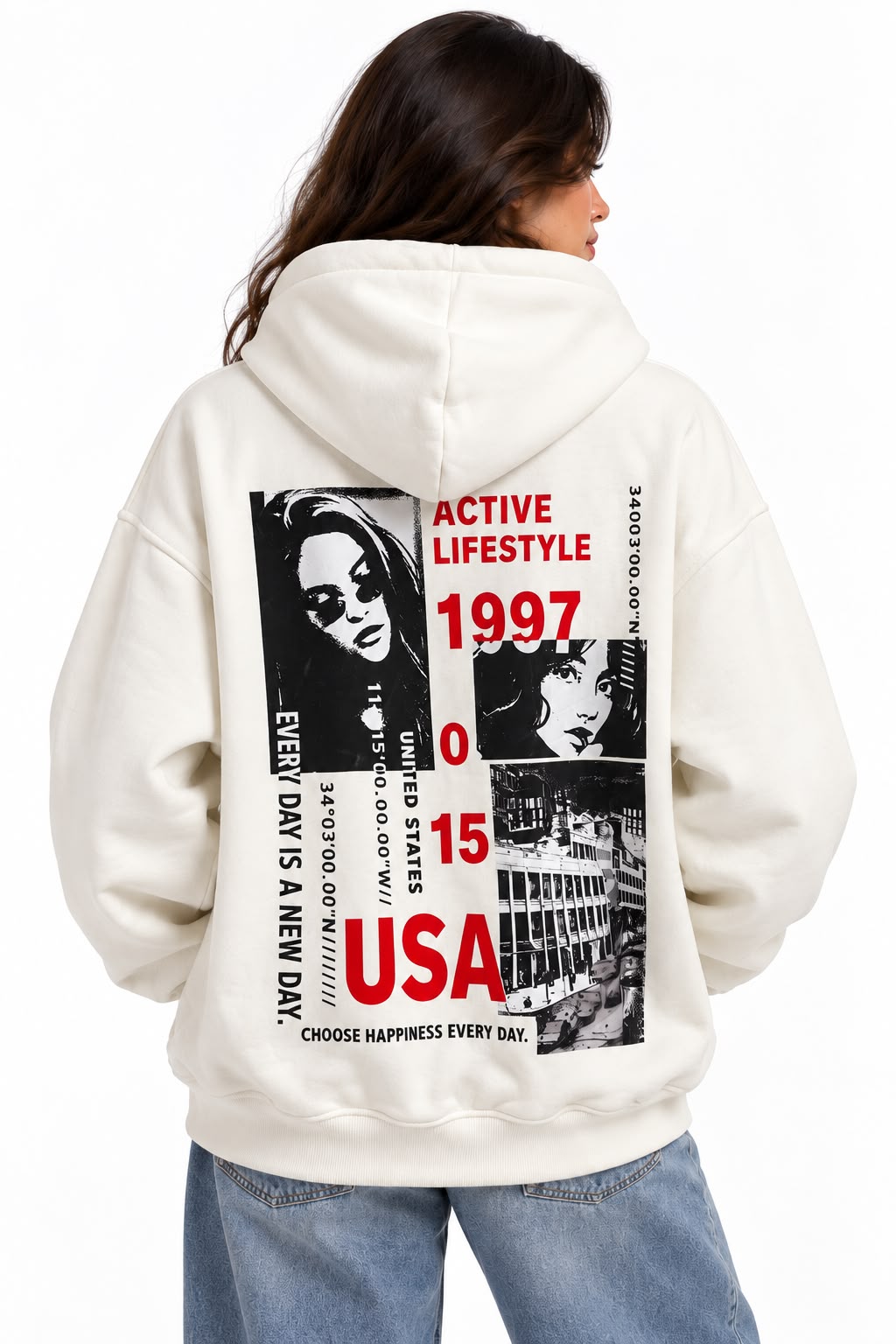 Lifestyle Printed Sweatshirt - White